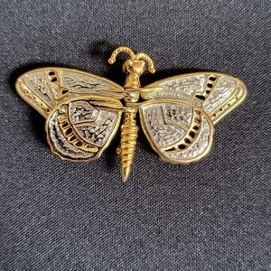 Vintage silver and gold tone butterfly Brooche